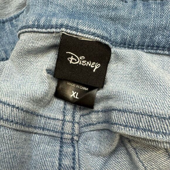 Disney Winnie the Pooh Denim Shortalls Overall Shorts Bees Size XL - Picture 5 of 7